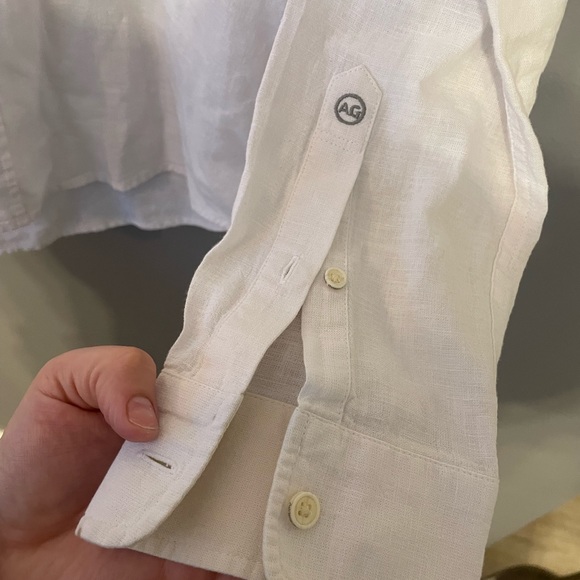 Men’s Adriano Goldschmied large linen and cotton button down shirt large - Picture 4 of 8